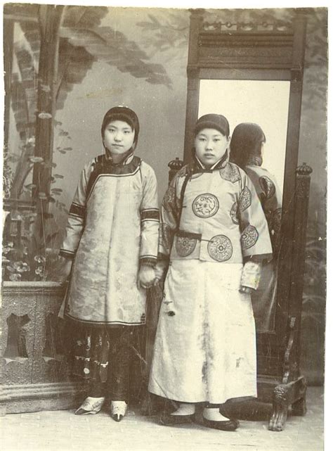 Chinese Girls Vintage Print China Tirage Citrate 9x12 Circa 1890
