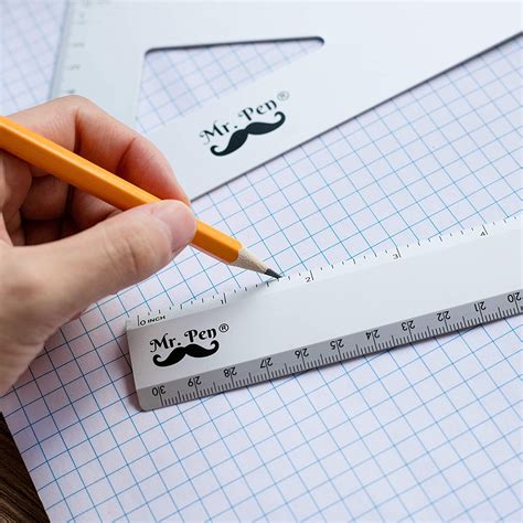 Buy Mr Pen Geometry Set 4 Pack Metal Protractor Aluminum Ruler