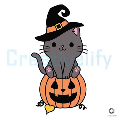 Black Cat Pumpkin Svg Halloween Cat Witch Cricut File Creativelify