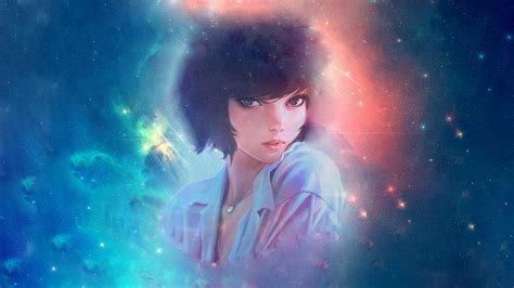 Black Haired Female Anime Character Digital Wallpaper Anime Short Hair Ilya Kuvshinov Galaxy