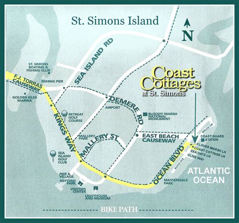 Coast Cottages at St. Simons Island Georgia - Real Estate Maps & Directions