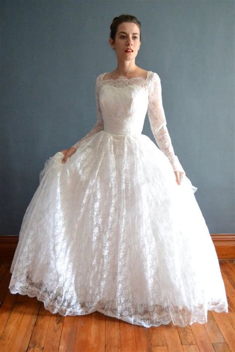 1950s Wedding Dress Vintage 50s Wedding Dress Caressa
