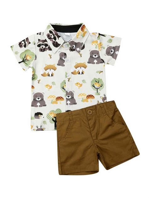 Lookwoild Lookwoild Kids Baby Boy Formal Suit Animal Tops Shirt