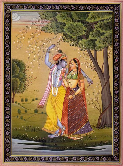 Rajasthani Miniature Paintings Of Radha Krishna