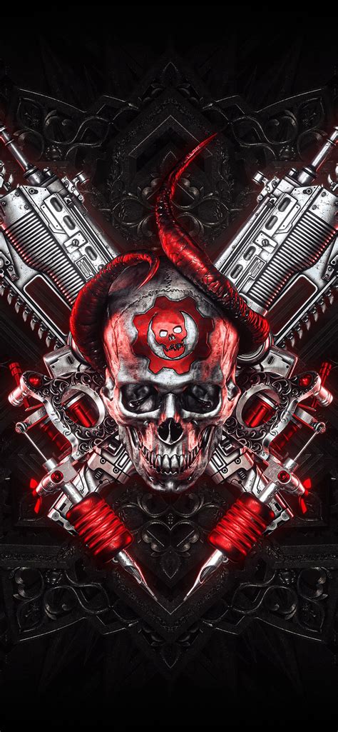 4k gears of war logo art iPhone X Wallpapers Free Download