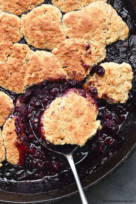 Blueberry Cobbler Recipe With Biscuit Topping She Wears
