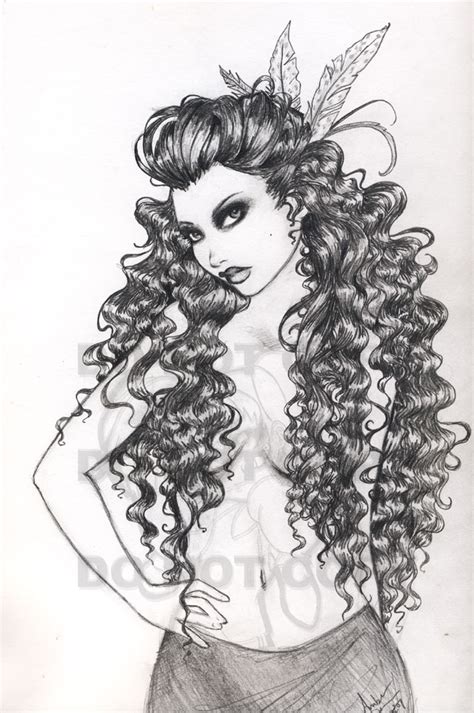 Note how the curls tend to clump, and there is an overall fluffy, soft appearance to the hair (cute, right?). Curly hair by AmberCherryBomb on DeviantArt