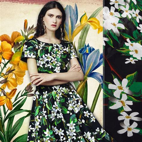 Designer 100 Silk Chiffon Fabric Jasmine Floral Print By