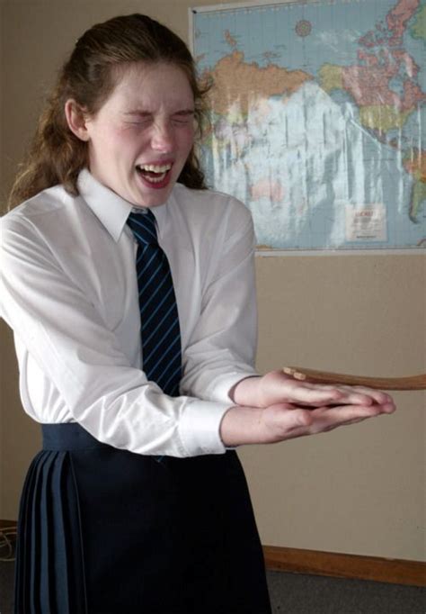 Corporal Punishment For Naughty Schoolgirls Getting In Trouble At School Slap Hands School