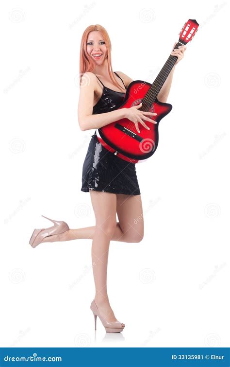 Female Guitar Performer Stock Image Image Of Expression 33135981