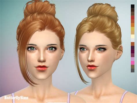 Butterflysims Up Bun Hairstyle 0602 Sims 4 Hairs