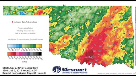 2015 Oklahoma Mesonet Rainfall 30 Days At A Time Youtube