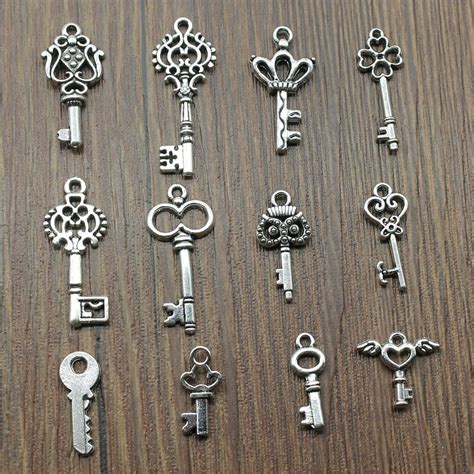 Pcs Key Charms Pendant Antique Silver Color Vintage Key Charm