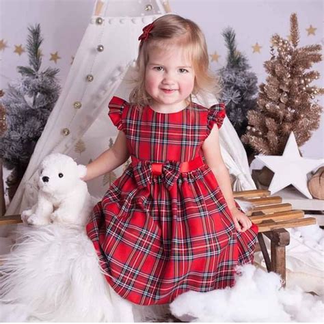 Baby Girls Christmas Outfits Xmas Tartan Dresses Lullaby Lane Baby