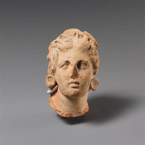 Terracotta Head Of A Woman Greek Attic Hellenistic The