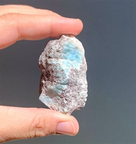 Raw Larimar Stone Light Blue Gemstone 2 Inches Reiki Etsy