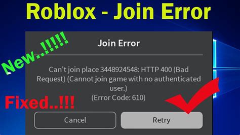 How To Fix Roblox Join Error Code 610
