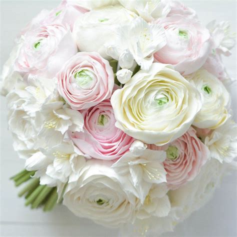 White Ranunculus Bouquet Handmade With Love Oriflowers Ranunculus