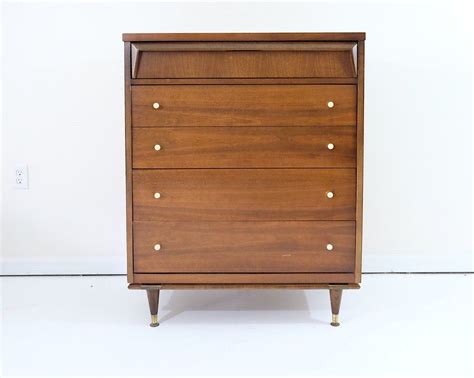 20 modern dressers to transform your bedroom. Bassett Tall Dresser Four Drawers Mid Century Modern ...