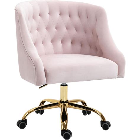 Pink Office Chair Velvet Office Chair Feminine Office Glam Office