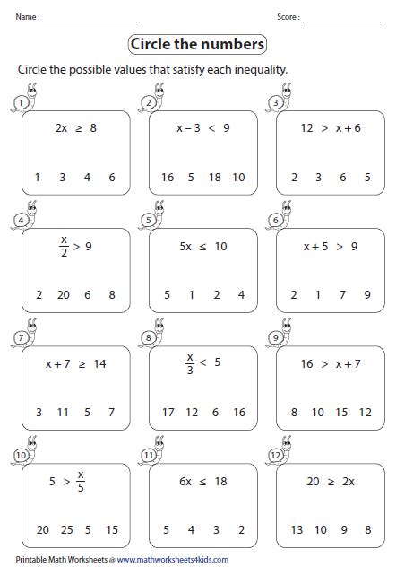 In this video you will learn to solve exponential inequalities.feel free to watch and learn! One Step Inequalities worksheets | One step equations ...