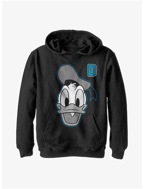 Disney Donald Duck Varsity Youth Hoodie Black Boxlunch