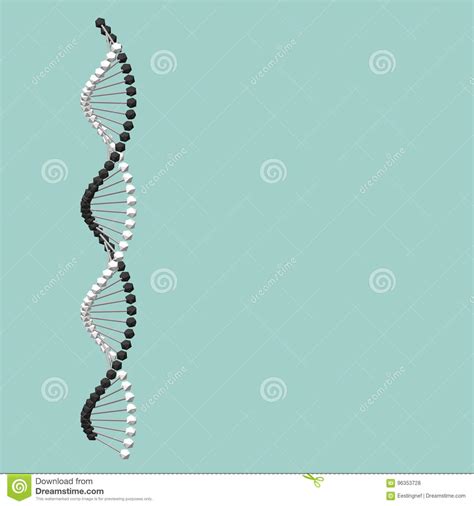 Abstract Dna Spiral Isolated On Green Background Vector Illustration