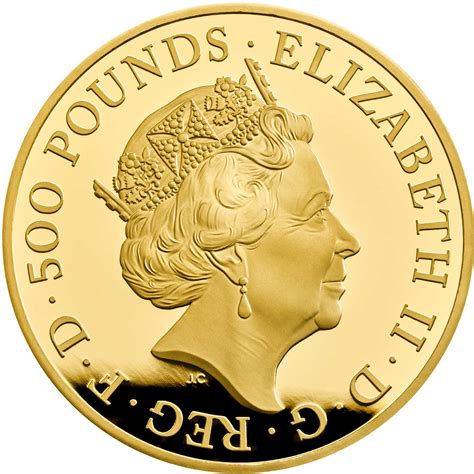 500 Pounds Elizabeth Ii Una And The Lion Gold Proof United