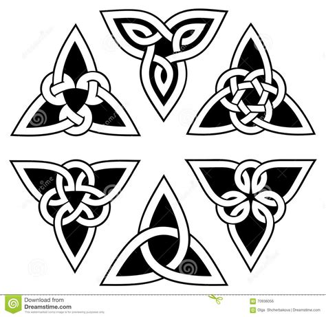 Celtic Trinity Knot Set Stock Vector Illustration Of Line 70936056