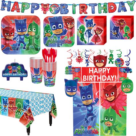 Pj Masks Birthday Party Kit Includes Happy Birthday Banner And