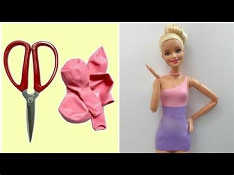 Making Doll Clothes With Balloons Diy Dresses For Barbies No Sew No Glue Youtube