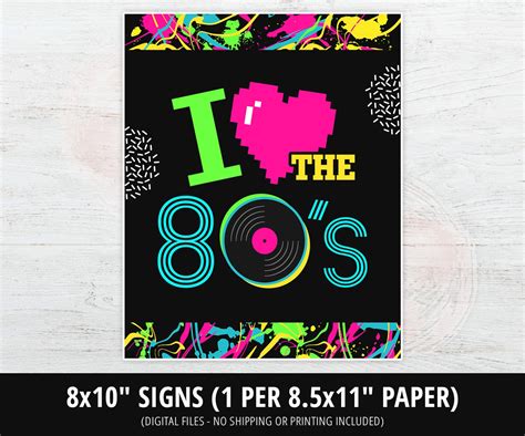 80s Party Signs 80s Birthday Signs 80s Party Decor 80s Etsy