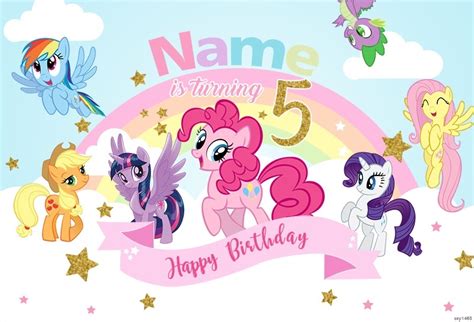 My Little Pony Rainbow Personalised Birthday Party Supplies Banner