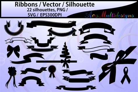 Banners Silhouette Banners Svg Files Digital Clipart Ribbons