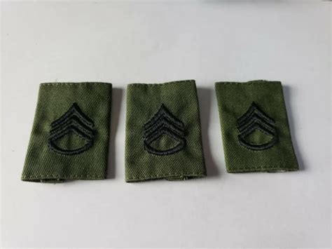 Us Army Enlisted Staff Sergeant Ssg E 6 Od Green And Black Slip On Rank