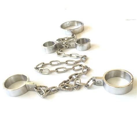 Metal Stainless Steel Slave Bdsm Bondage Tools Neck Collar Hand Ankle Cuffs Sex Games Handcuffs