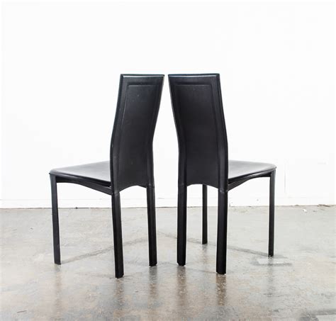 Our modern classic dining and side chairs cover the greats such as charles & ray and harry bertoia. Mid Century Modern Dining Chairs Set 6 Cattelan Italia Black Leather Vintage Mcm - Mid Century ...