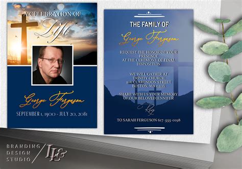 Funeral Program Template Celebrating The Life Of Etsy Funeral