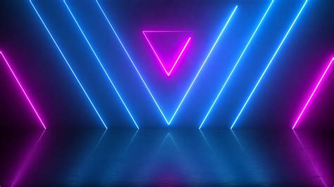 Triangle Shape Neon Lights Looped Stage Background Motionmade Youtube