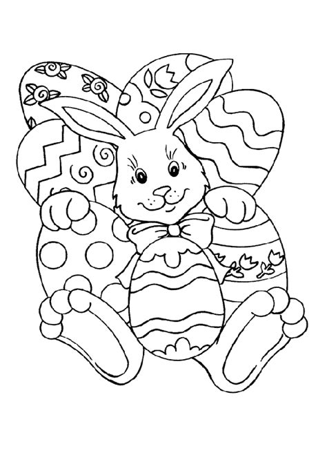Paques lapin l oeuf desenhos de pascoa coelhos para colorir. Coloriage lapin paques 1 sur Hugolescargot.com
