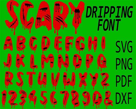 Dripping Zombie Font Svg Blood Font Scary Dripping Font Svg