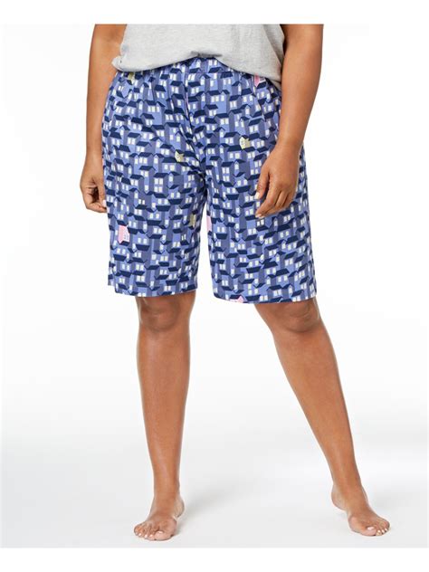 Hue Womens Blue Bird Printed Drawsting Bermuda Pajama Shorts 2x Plus 888172475761 Ebay