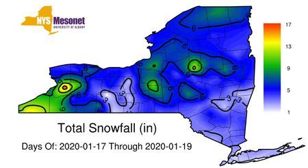 We're looking for a snowfall map for new york state. How much snow fell in Upstate NY weekend storm (Jan. 17-19 ...