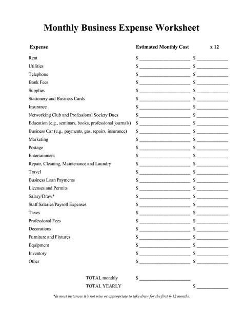 Free Rental Income And Expense Worksheet