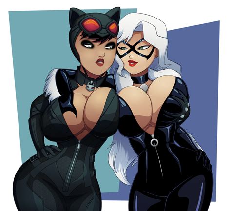 Rule 34 2018 2girls 5 Fingers Batman Series Big Breasts Black Cat Marvel Black Hair