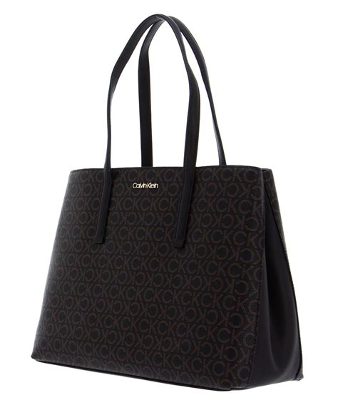 Calvin Klein Shopper Bag Ck Must Tote Mono M Brown Mono Buy Bags Purses And Accessories Online