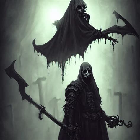 Grim Reaper Demons Of Hell Haunted Spooky Foggy Stable Diffusion