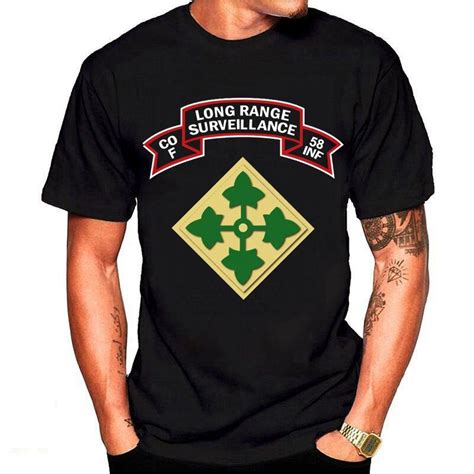 Buy F Co 58th Infantry Ranger Scroll Lrrp W 4th Id Men T Shirts 2019