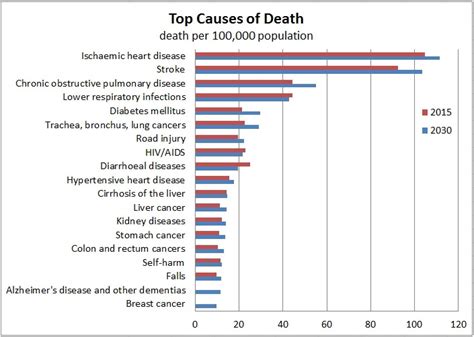 top causes of death global projections of mortality and causes of death 2015 and 2030