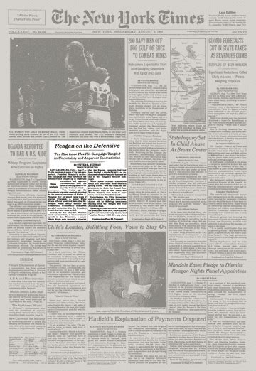 Reagan On The Defensive The New York Times